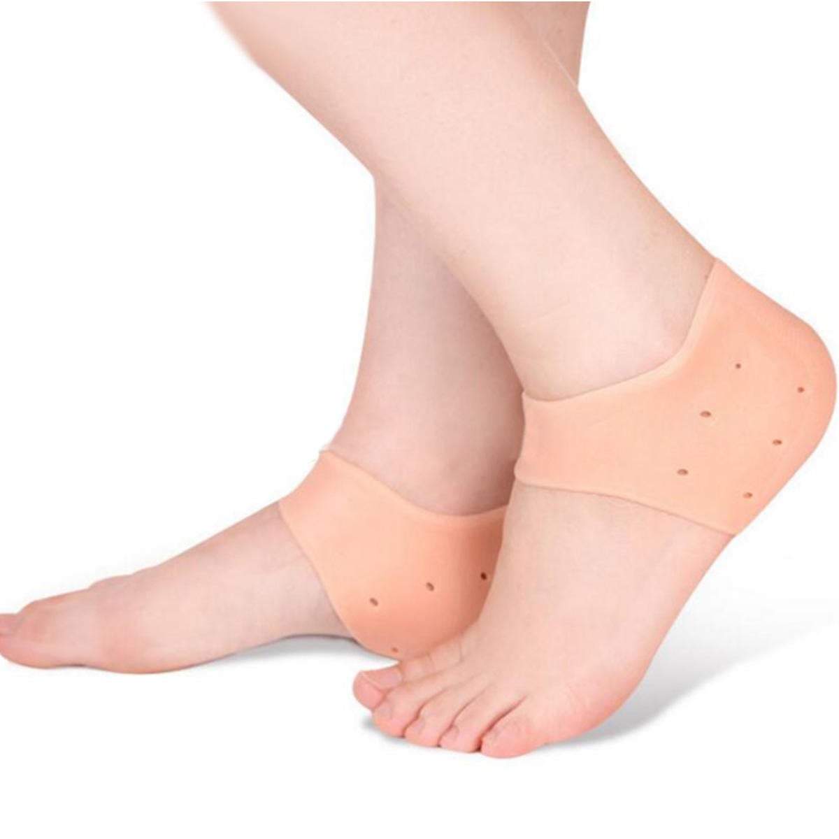 1 Pair Silicone Gel Heel Pad Socks for Pain Relief & Anti-Crack Heels