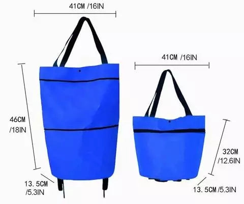 Foldable Trolley Bag with Wheels – Compact & Versatile Travel Companion