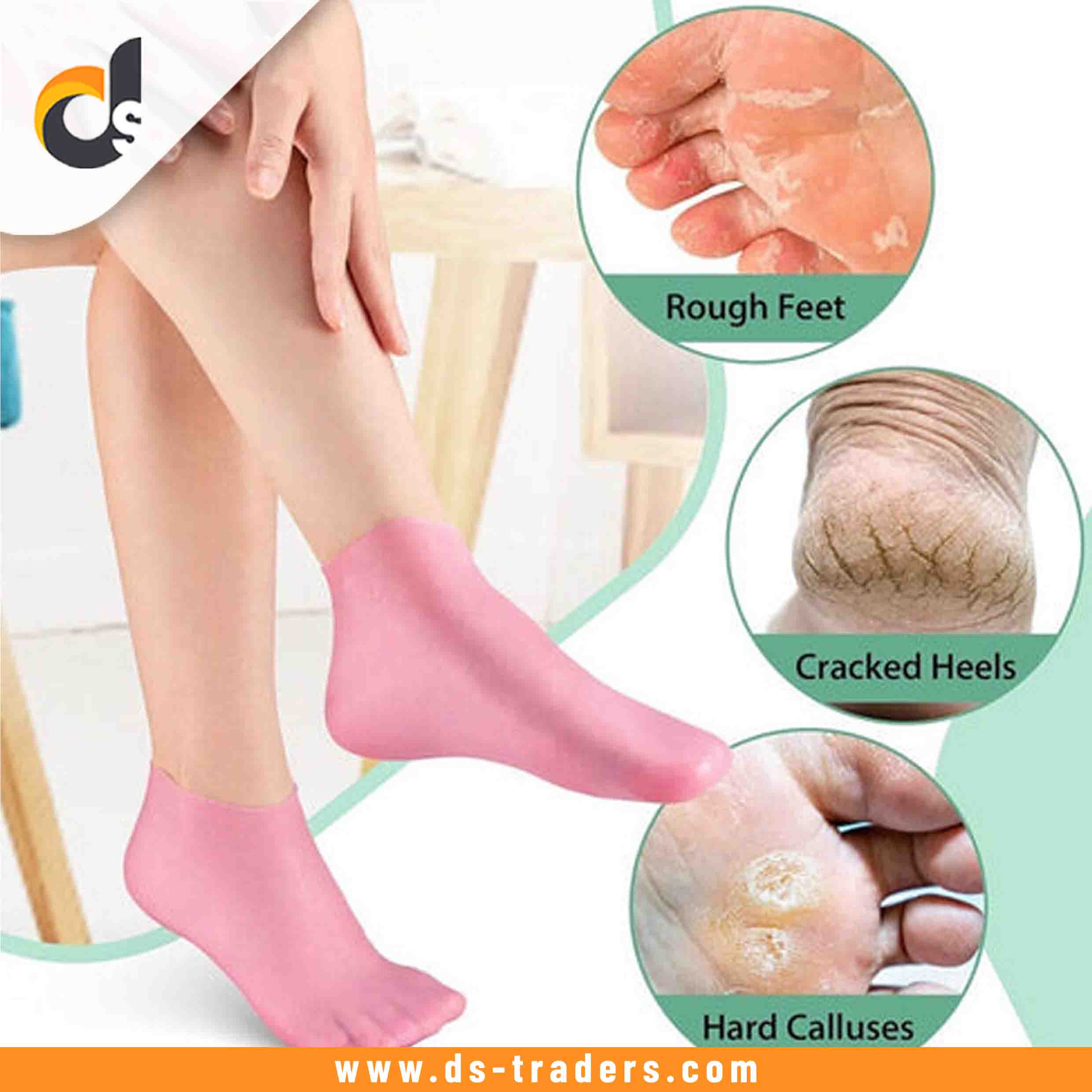 1 Pair Silicone Gel Moisturizing Socks for Hydrated, Smooth Feet