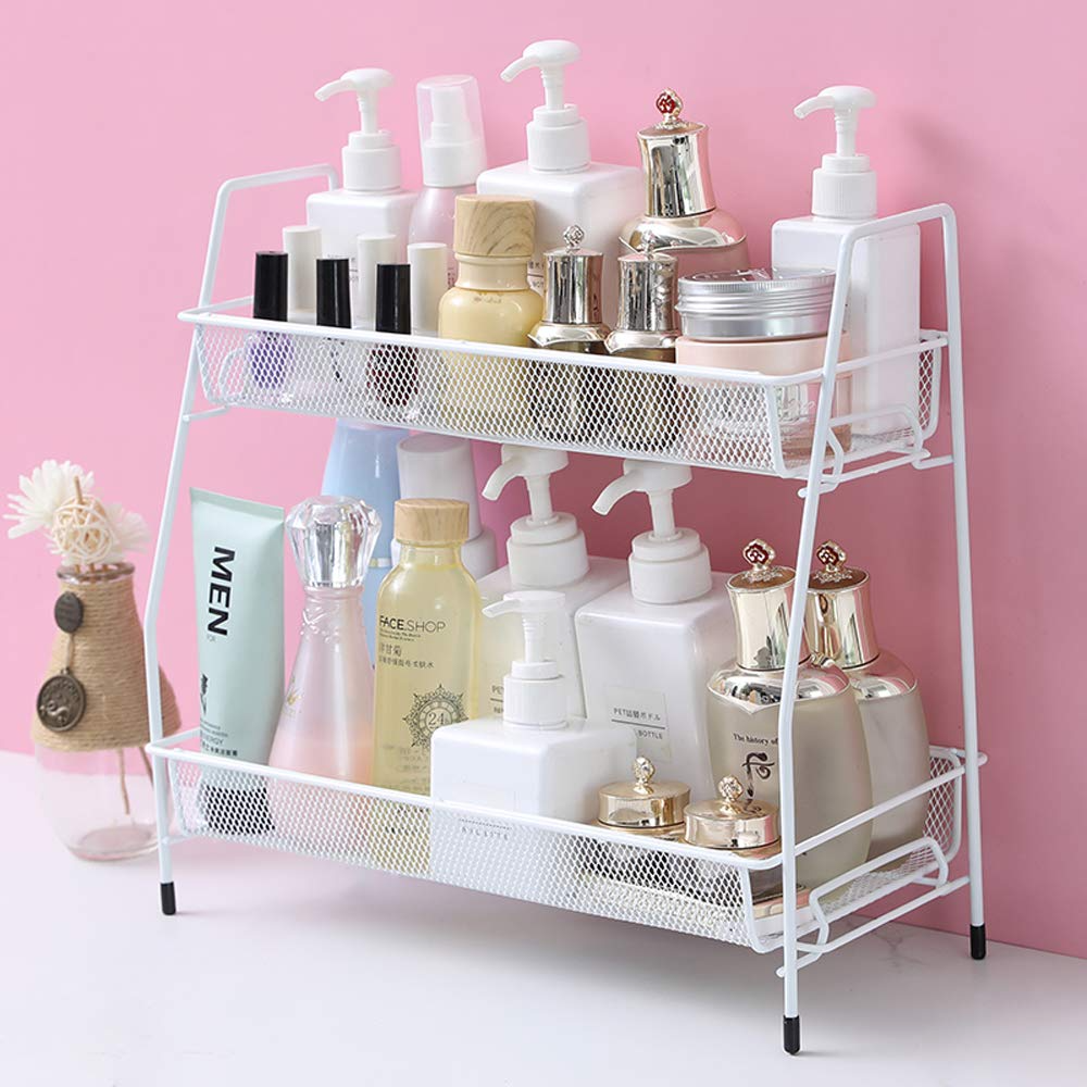 2-Tier Multipurpose Metal Rack – Kitchen, Bathroom, & More