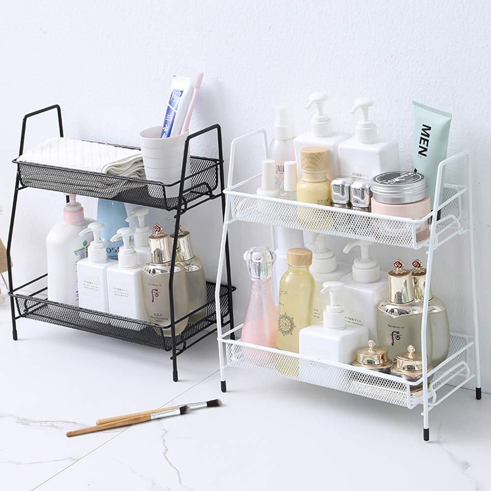 2-Tier Multipurpose Metal Rack – Kitchen, Bathroom, & More