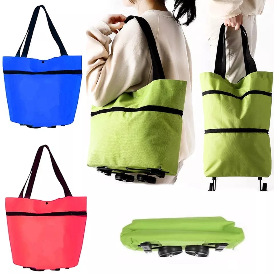 Foldable Trolley Bag with Wheels – Compact & Versatile Travel Companion