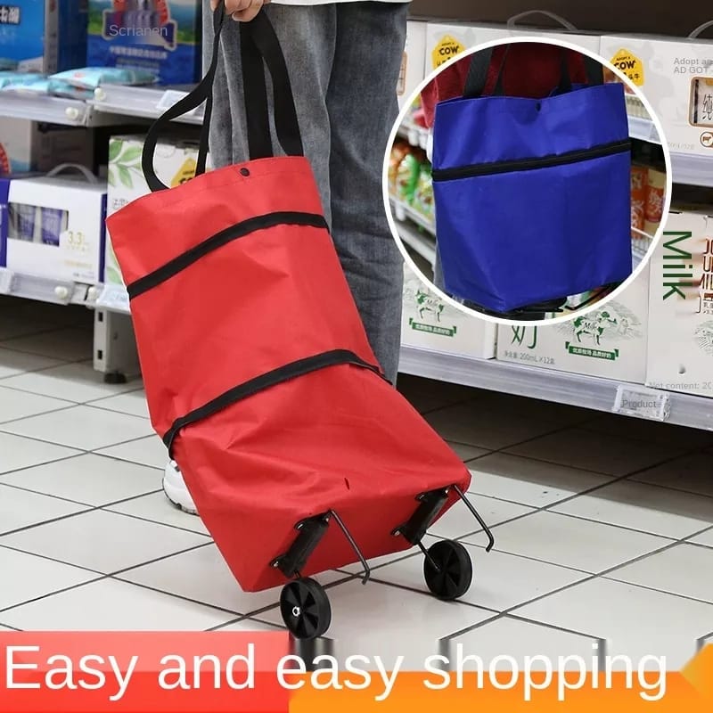 Foldable Trolley Bag with Wheels – Compact & Versatile Travel Companion