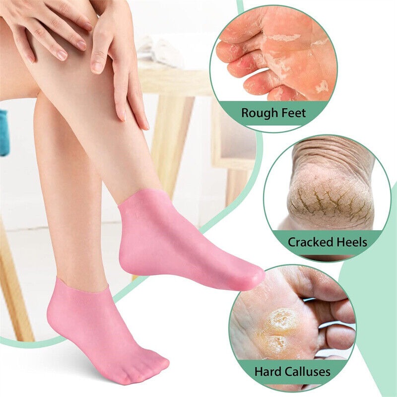 1 Pair Silicone Gel Moisturizing Socks for Hydrated, Smooth Feet